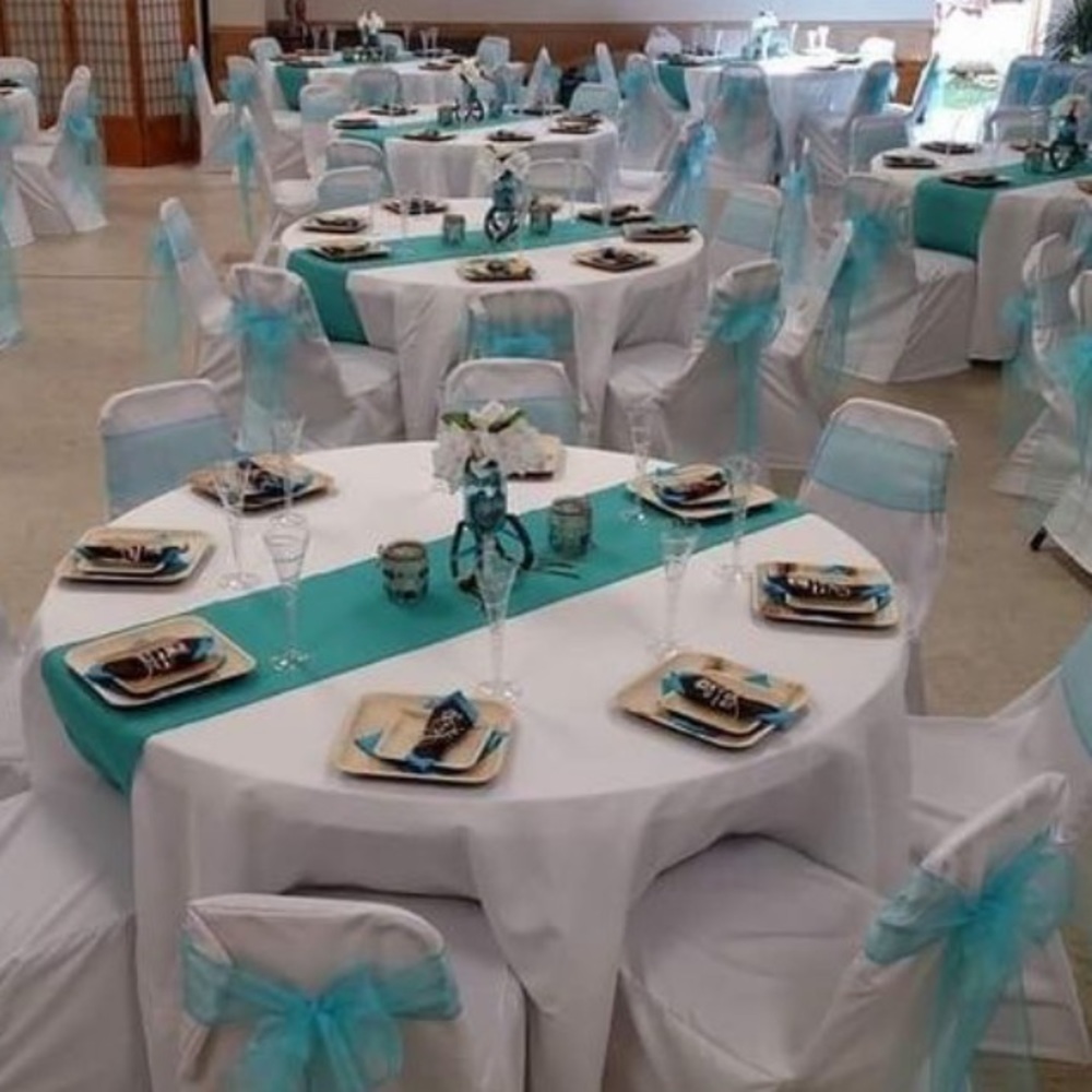 Chair sashes turquoise color qty 155